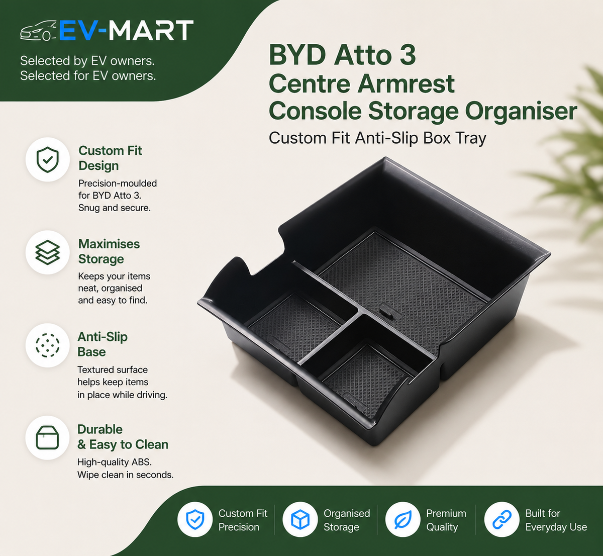 BYD ATTO 3 Armrest Console Organiser