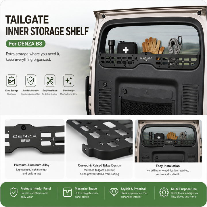 Denza B8 Tailgate Inner Storage Rack - Australian RHD Model