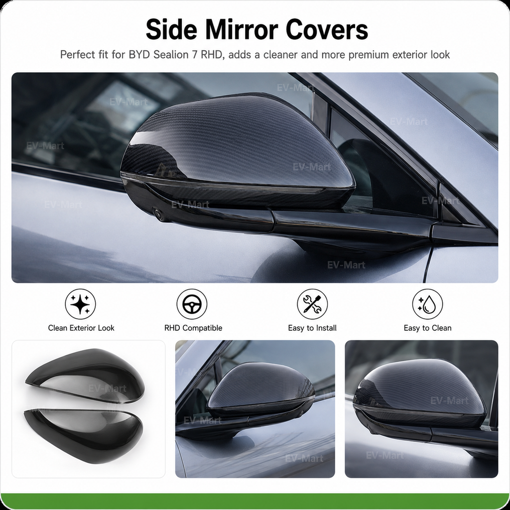 BYD Sealion 7 Side Mirror Covers - Australian RHD Model