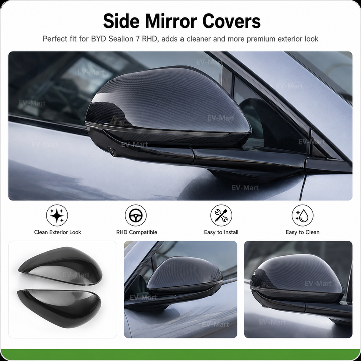 BYD Sealion 7 Side Mirror Covers - Australian RHD Model