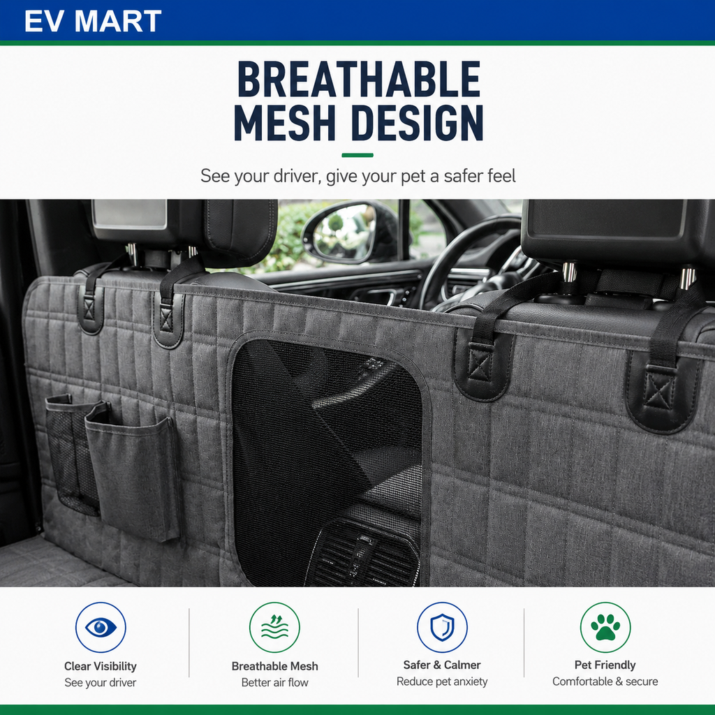 Universal Waterproof Dog Car Seat Cover for Cars & SUVs – Hammock Style, Scratch Resistant, Non-Slip, Mesh Window