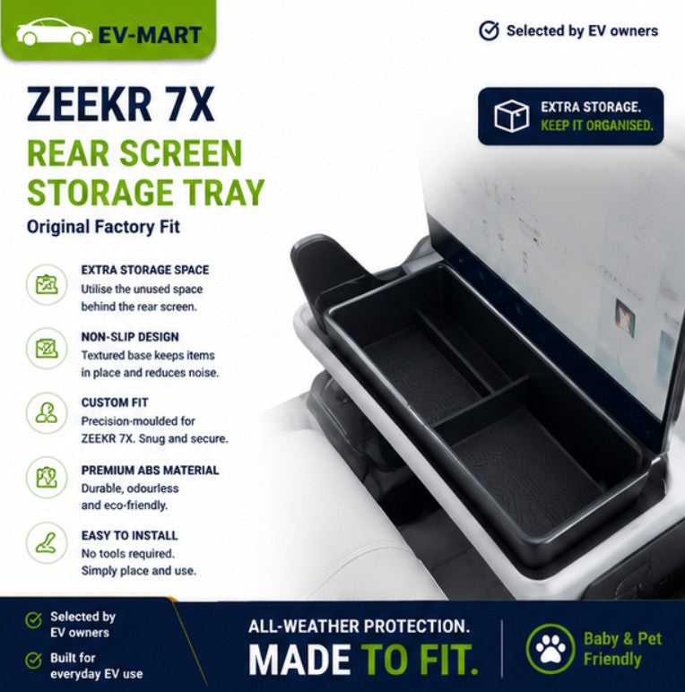 ZEEKR 7X Rear Screen Storage Tray – detail view