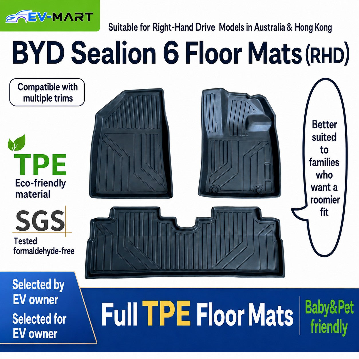 BYD SEALION 6 Floor Liners