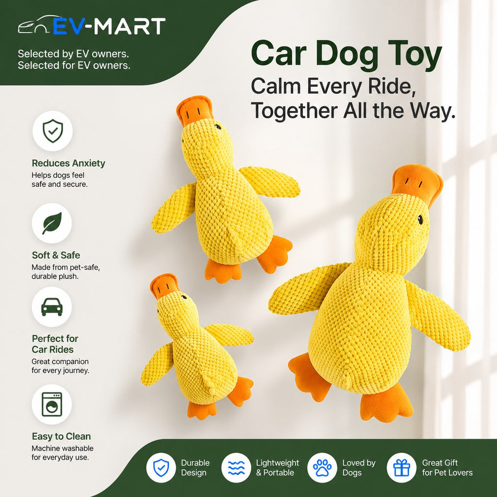 Car Ride Plush Duck Dog Toy – detail view