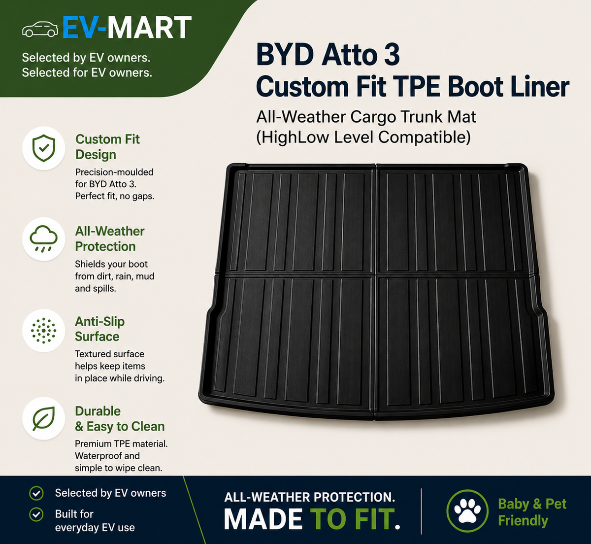 BYD ATTO 3 Boot Liner