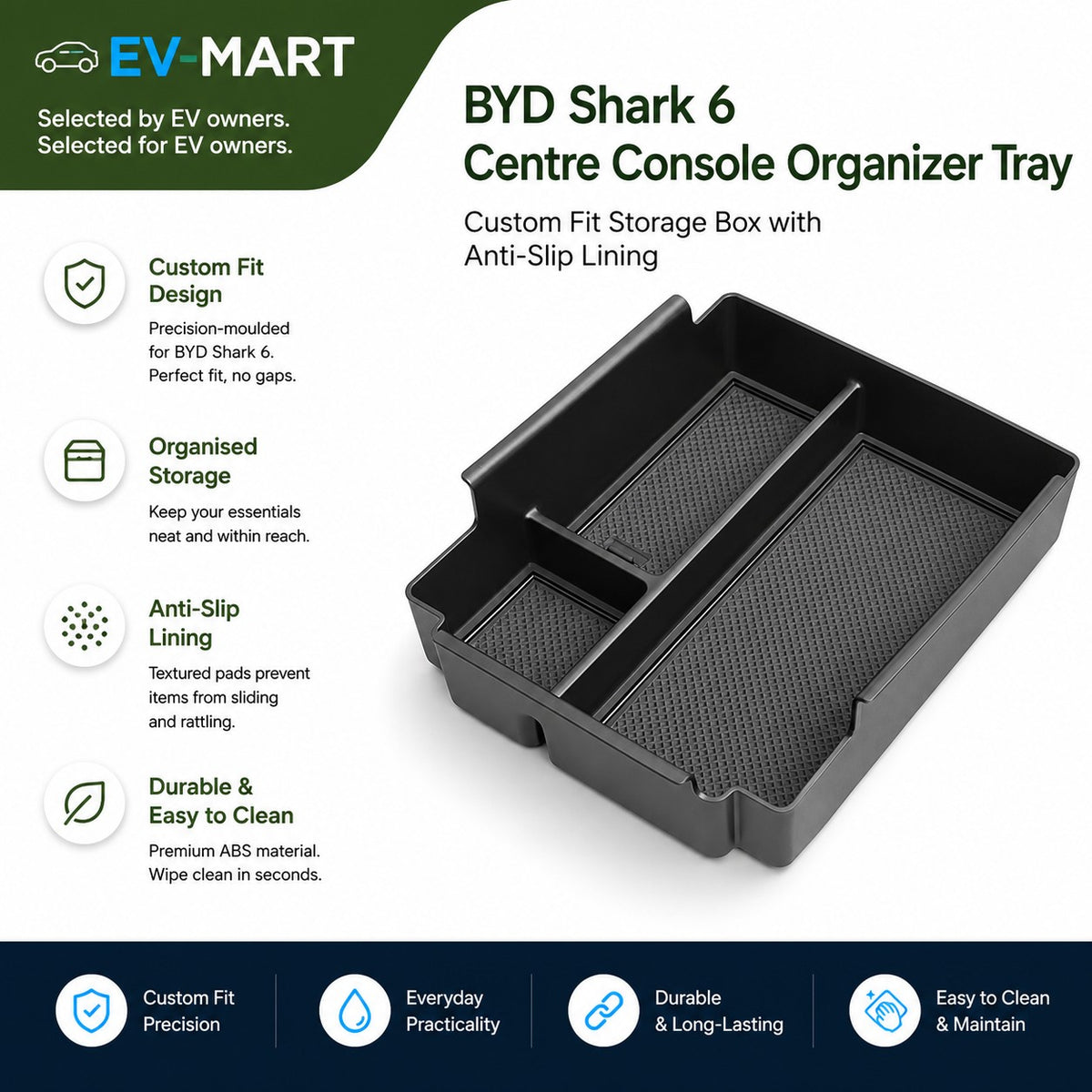 BYD SHARK 6 Centre Armrest Console Organiser