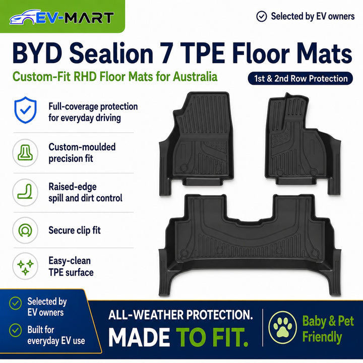 BYD SEALION 7 Floor Liners – 1st & 2nd Row RHD