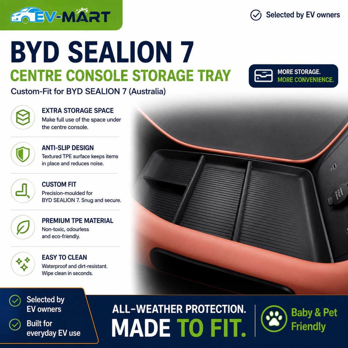 BYD SEALION 7 Lower Centre Console Storage Tray