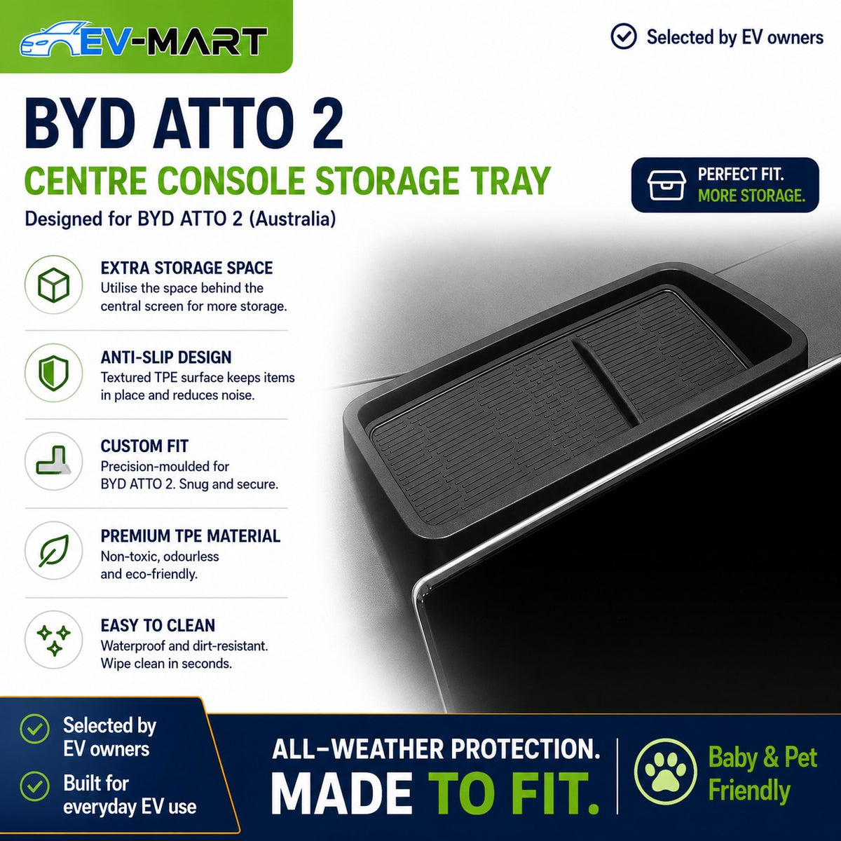 BYD ATTO 2 Centre Console Storage Tray