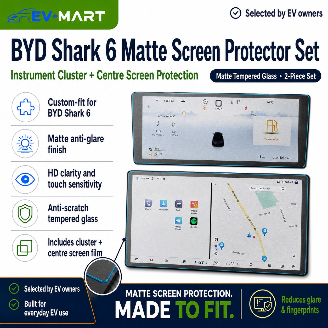 BYD SHARK 6 Matte Anti-Glare Screen Protector
