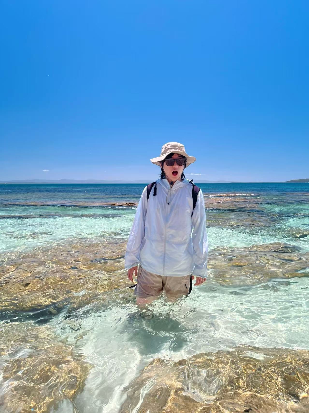 Son, part of the EV-Mart family, exploring the Australian coast
